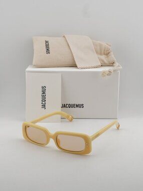 Jacquemus AZZURO JAC/47 C3 Rectangle Sunglasses - Pear / Peach